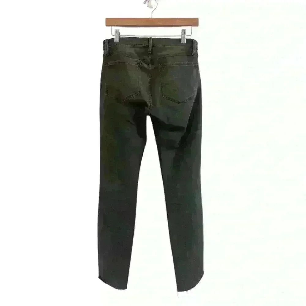 Frame Le Skinny de Jeanne Raw Hem Ankle Women Jeans in Black Grey Kinder Size 27 - Picture 6 of 10